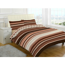 Goldstar? Stripes Chocolate King Size Duvet Cover Bedding Set