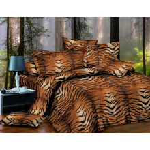 4 Piece Complete Bedding Set 3D Effect Animal Printed Duvet Cover with Fitted Sheet Pillowcase (Tiger Skin 270, King)