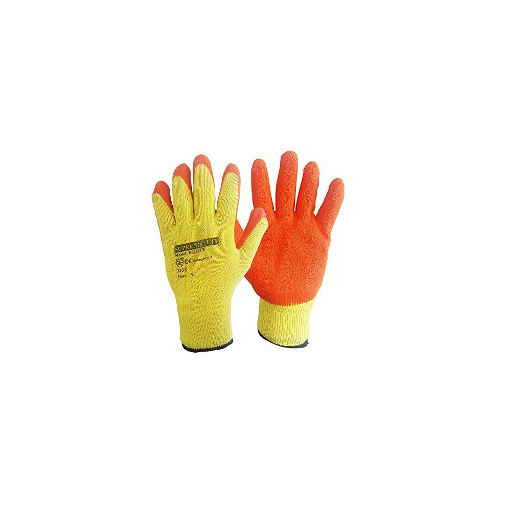 240 Pairs Latex Coated Orange Rubber Work Gloves Mens Safety Bulk Buy Whoesale Deal For Builders Mechanic Construction Gardening (Xl) 7625675196723