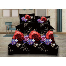 Householdfurnishing 4 Pcs 3D Design Duvet Cover Bedding Set Quilt Cover Set For Decor Bedroom (316 /3D - Red Roses, King)