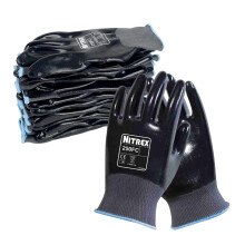 Nitrex 250FC Work Gloves - General Handling Safety Gloves - Resistant to Abrasions, Cuts, Tears, and Punctures - Full Nitrile Coating for Mechanical