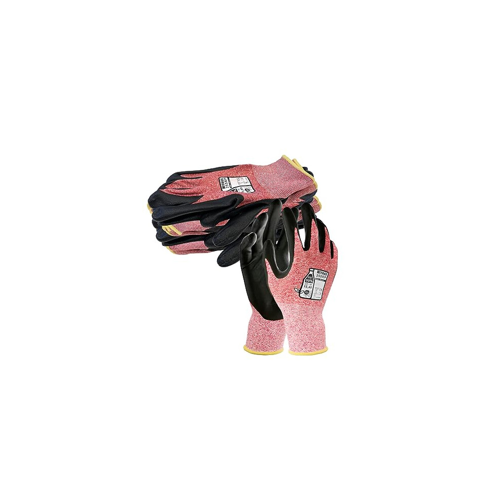Nitrex 255Rp Work And Safety Gloves - 5 Pairs - General Handling Gloves - Abrasions And Tearing Protection - Water Based Pu Palm Coated ? Touchscreen 8435140709643