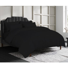 sleepdove? LUXURY EGYPTIAN COTTON 200 COUNT BEDDING SETS DUVET COVER SET (QUILT COVER WITH PILLOW CASES (Double, Black)