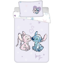 Jerry Fabrics Lilo and Stitch Baby Purple Reversible Bed Linen Pillow Duvet Set 100 x 135 cm Toddler