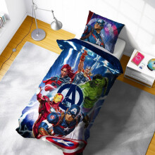 AVENGERS Official Iron Man, Hulk, Thor, Captain America Single Duvet Quilt Cover Set