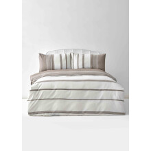 Karaca Home Brown Dobby Woven Double Duvet Cover Set, (200X200 Duvet Cover + 160x200+27 Fitted Sheet + 2*50x75 (Pillowcase), Cotton Viscose, Dobby