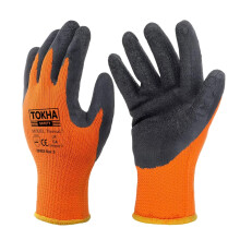 TOKHA SAFETY 6 Pairs HI Viz Latex Coated Thermal Work Gloves Builders Mens Cold Freezer Gardening, General Handling, General Maintenance, Logistics,