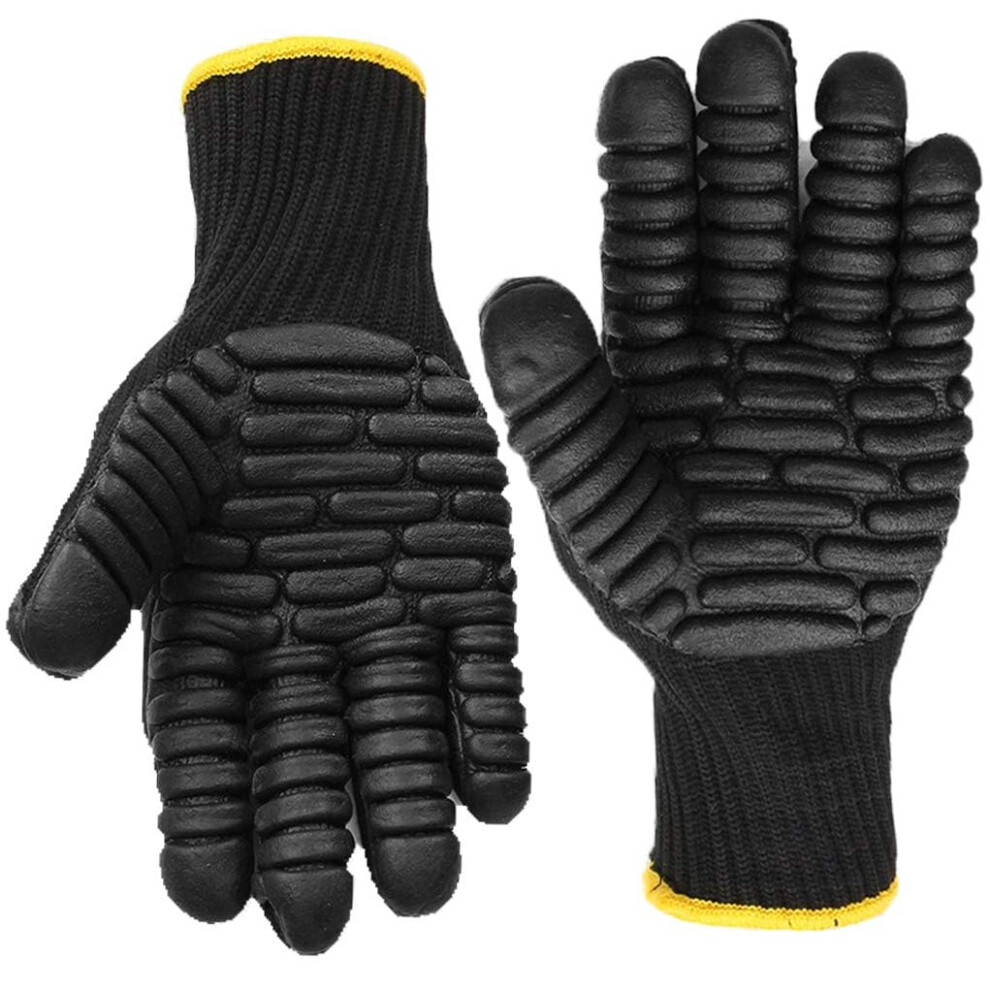 Anti Vibration Work Gloves Anti-Vibration Power Tools Vibration Reducing Gloves Shock Absorption Safety Mechanic Work Protective Gloves Black (Xl 9145576644171