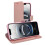 (Rose Gold) For Apple iPhone 16e Wallet Flip PU Leather Phone Case 4