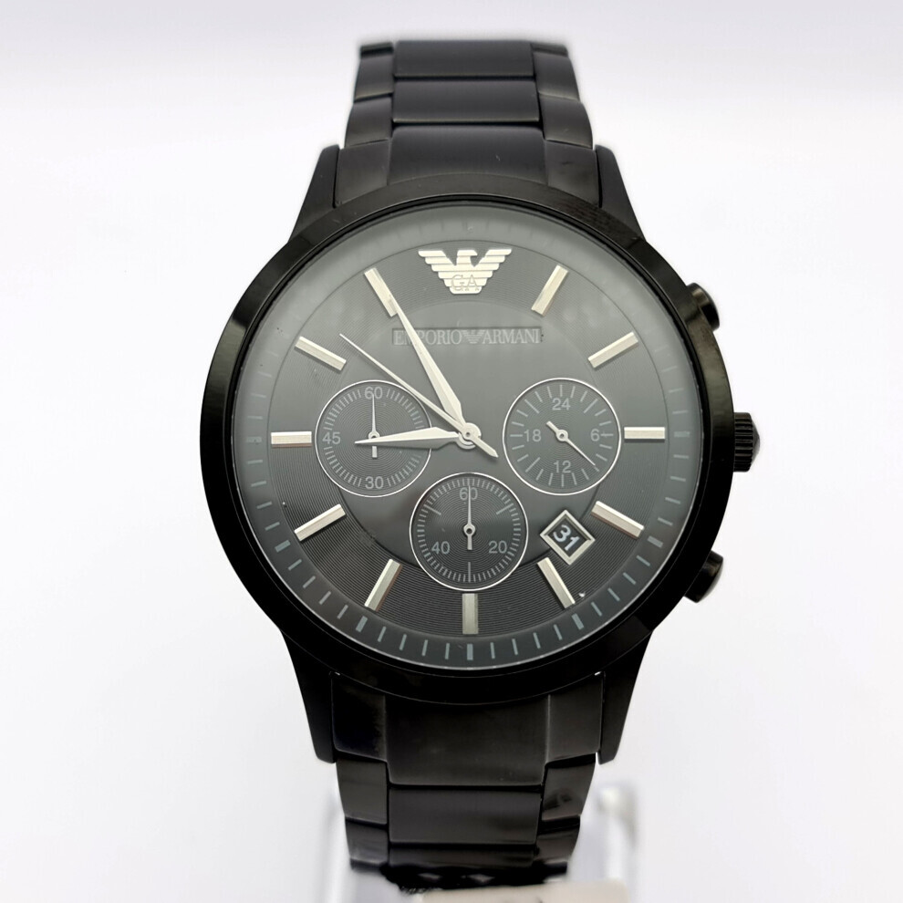 NEW GENUINE EMPORIO ARMANI MEN'S WATCH AR2453 BLACK CHRONOGRAPH