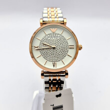 NEW EMPORIO ARMANI GIANNI T-BAR AR1926 GOLD SILVER TONE WOMEN'S WATCH
