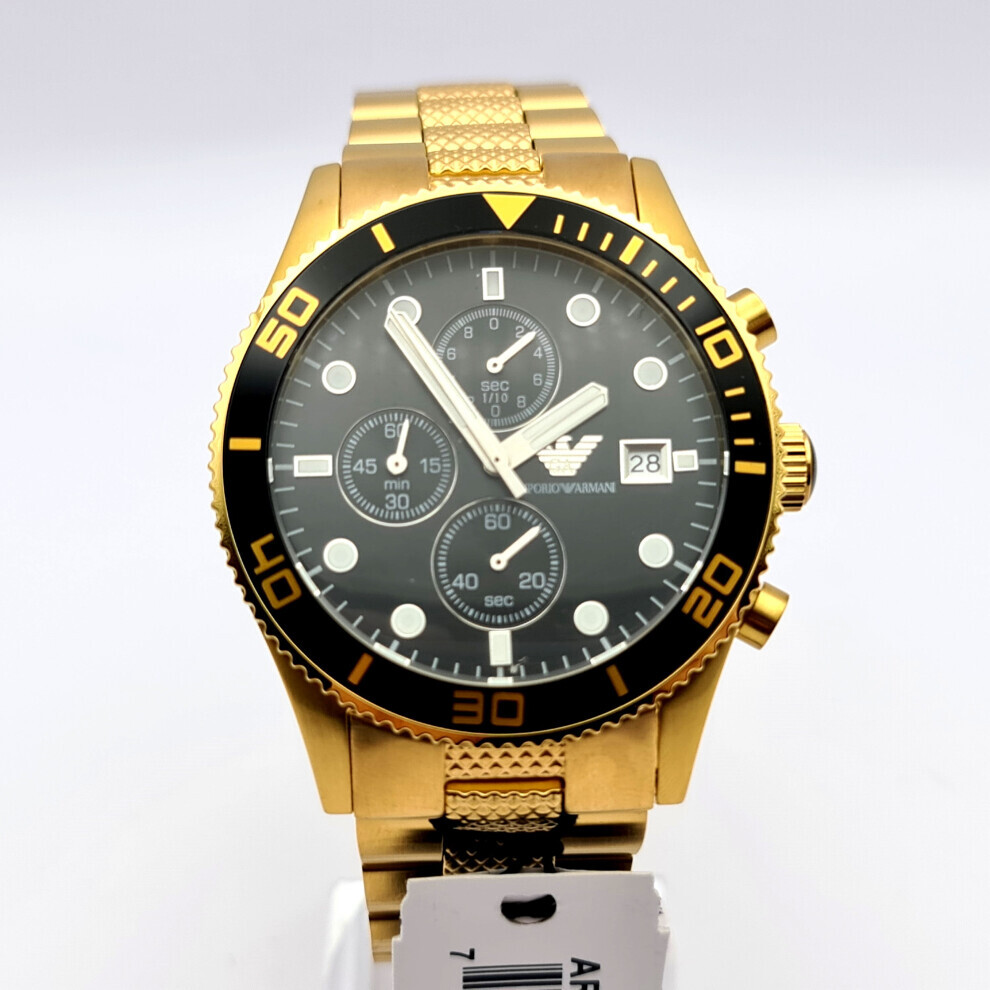 NEW EMPORIO ARMANI AR5857 YELLOW GOLD STAINLESS STEEL MEN'S WATCH