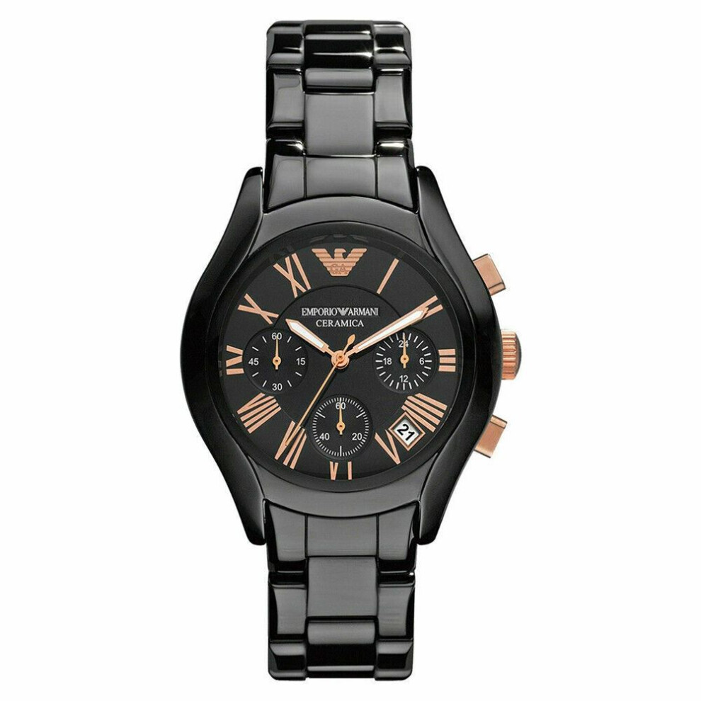 Armani Emporio Ar1411 Emporio Black Ceramic Chronograph Women's Watch