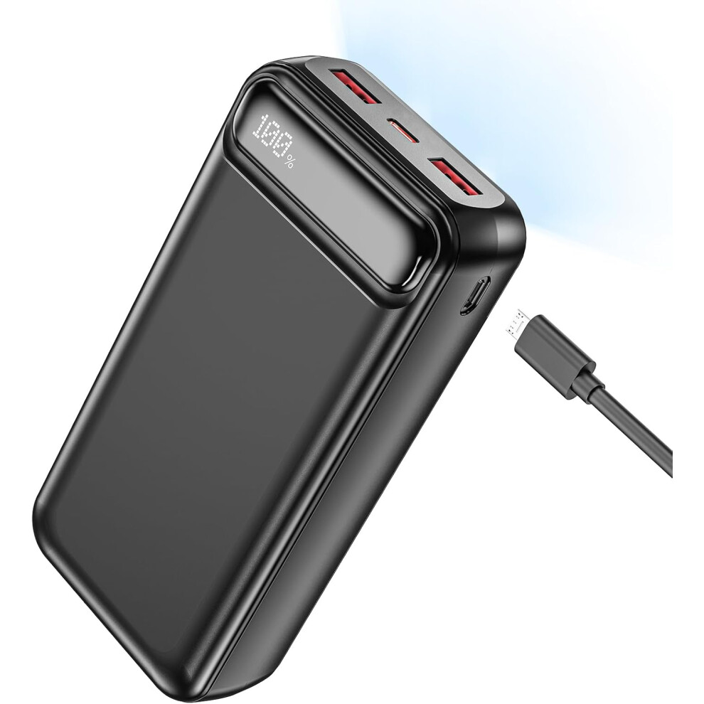 Dudao Power Bank 50000mAh 22.5W Fast Charging Portable with Flashlight, 3 Outputs & 2 Inputs Huge Capacity Battery Pack for iPhone, Samsung, iPad