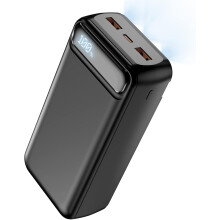 Dudao 50,000mAh Power Bank - 3-Port Fast Charge (2x USB-A 22.5W, 1x USB-C 20W), PD3.0/QC4.0, LCD Display, Bi-Directional USB-C, Safe & Large Capacity