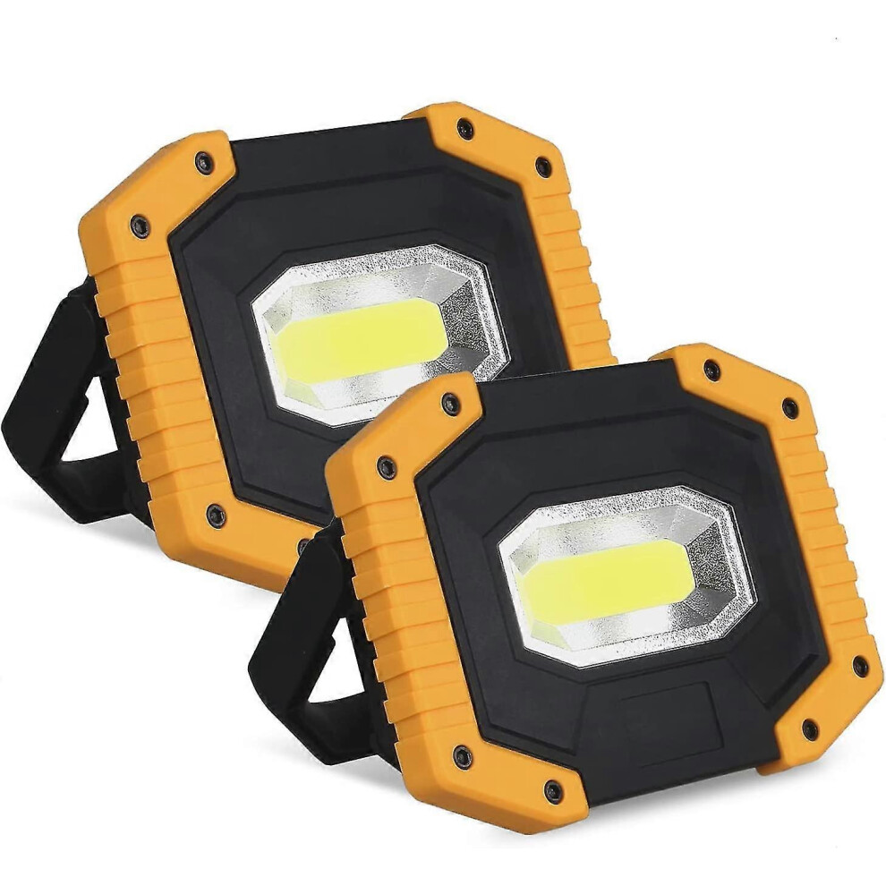 (As Show, One Size) Rechargeable Led Flood Light 30W 2000 Lm Construction Site Work Light With 4X Battery 3 Modes Portable Lantern Usb Led Spotlight F 5454237214412