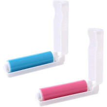 (As show, One size) LINJOU Washable Dog Cat Pet Hair Removal Brush Tool for Clothes Carpets Bedding, Pack of 2 (Blue+Pink)