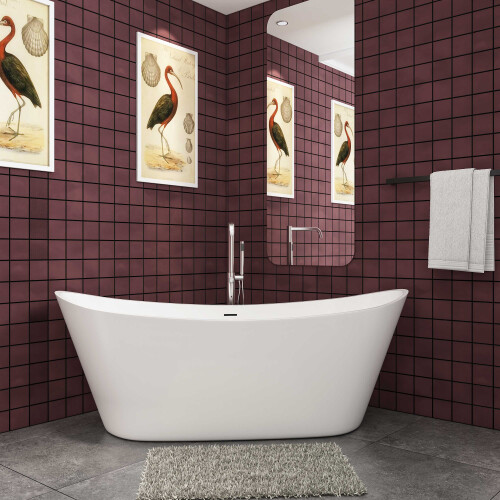 AICA Freestanding Double Ended Bath Bathtub 1700x720mm