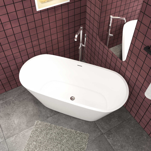 AICA Freestanding Double Ended Bath Bathtub 1500x700mm 2