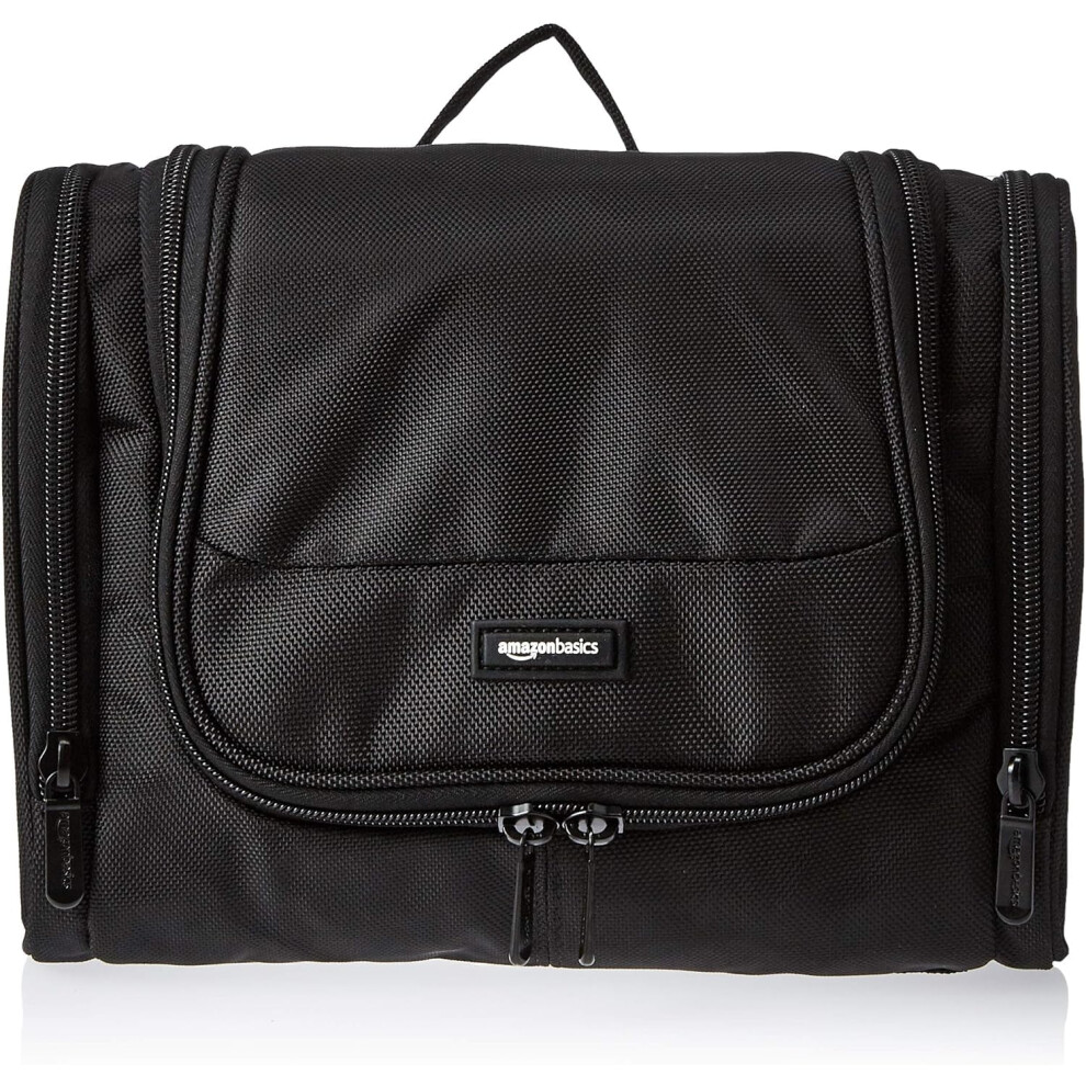 Amazon Basics Hanging Travel Toiletry Bag Organizer Shower Dopp Kit Black