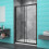 (1700mm) Black Frame 8mm Glass Sliding Shower Enclosure 1