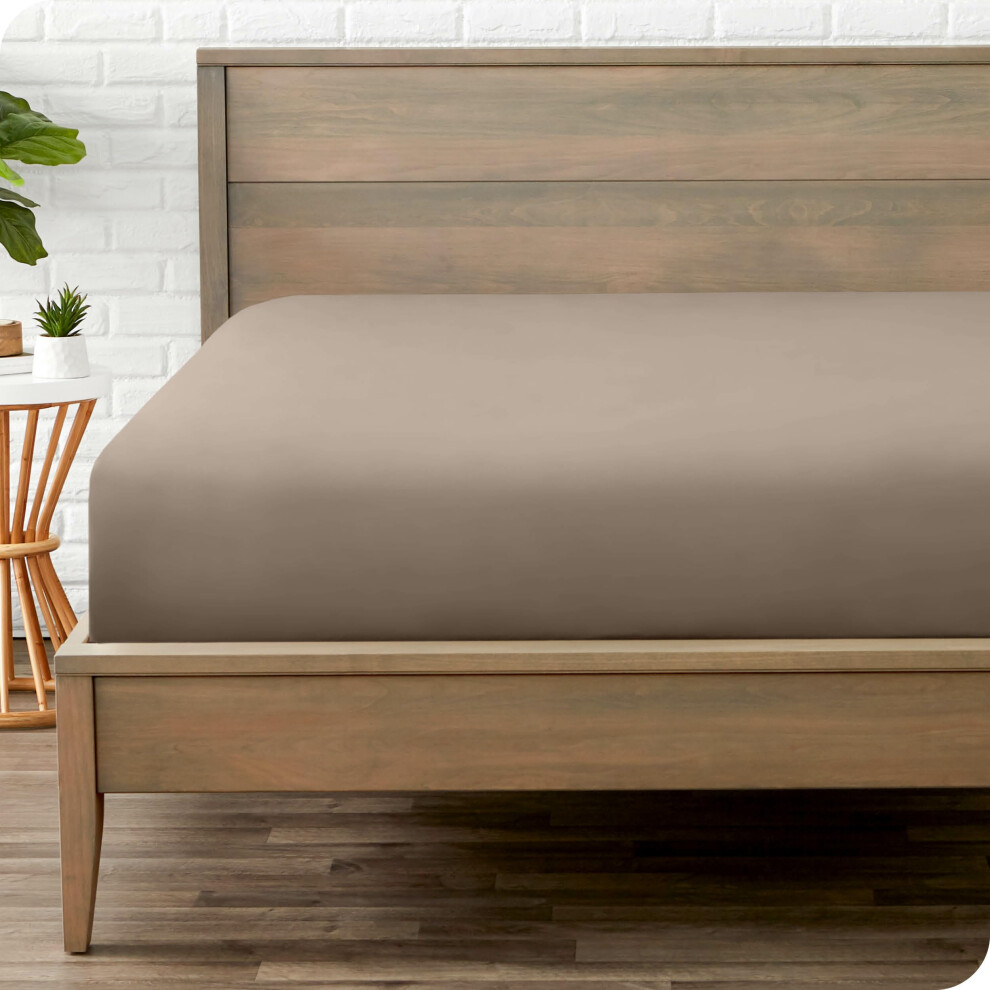 Drap-housse Bare Home Queen Size - Microfibre Premium 1800 - Ultra-doux, luxueux, avec poche profonde - R   sistant et durable (Queen Taupe)