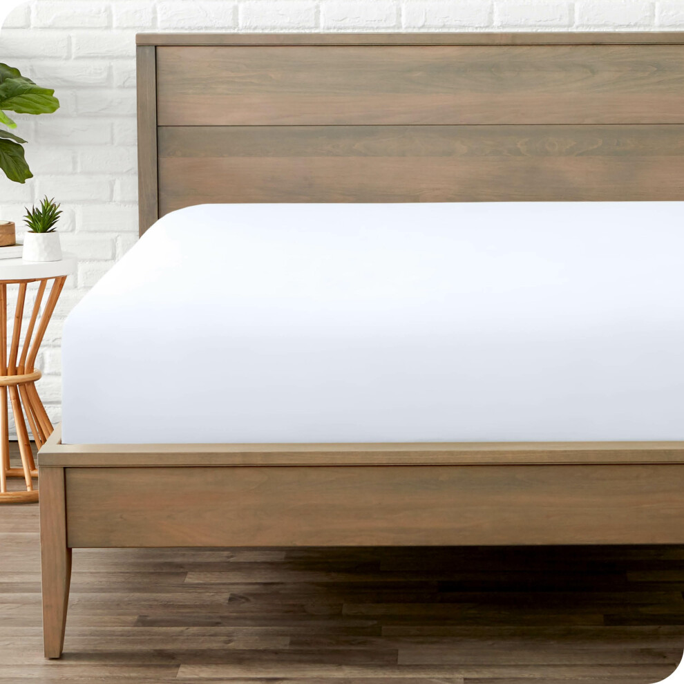 Drap-housse Bare Home Full Size - Microfibre Premium 1800 - Luxe h   telier ultra-doux - Poche profonde - Durable et durable (Full White)