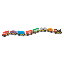 Melissa & Doug Trenulețe Magnetice Din Lemn - 8 Piese Educative pentru Băieți și Fete
