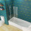 1000x1400mm 3 Fold Folding Bath Shower Screen Modern Hinge Glass Panel 5