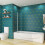AICA 1000x1400mm Chrome 180 Degree Rotating Bathroom Shower Screen 2