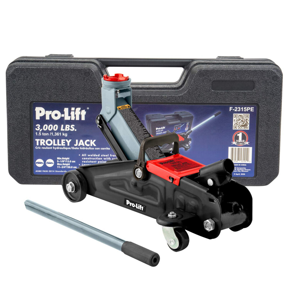 Cric hydraulique pour voiture Pro-LifT F-2315PE gris avec bo   tier moul    par soufflage - Capacit    de 3   000 lb - 12 pouces - Noir