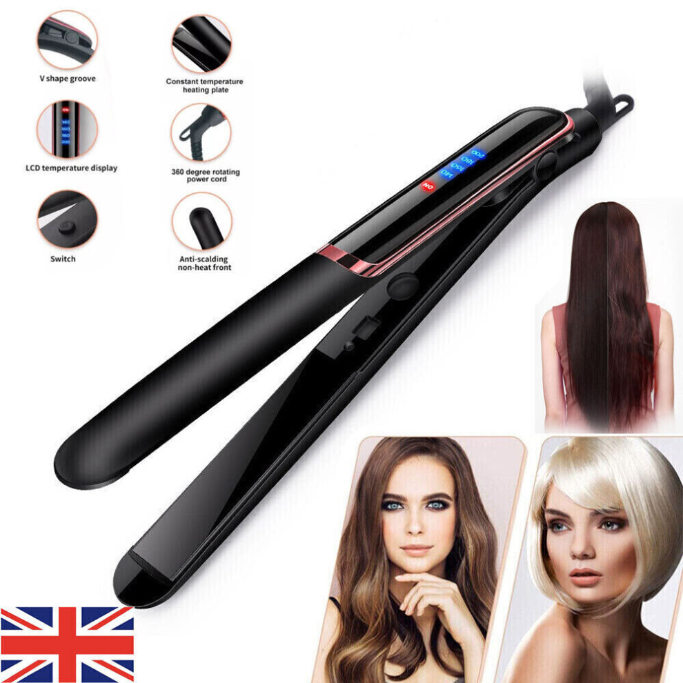 2in1 Hair Straighteners Ceramic Plate Straightener Curler Salon Styler