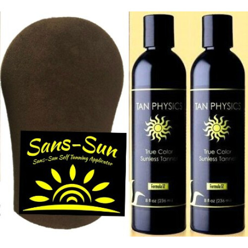 Tan Physics True Color Αυτοανακλαστικό Μπρονζέ, 8 Fl oz (Συσκευασία 2) με Γάντια