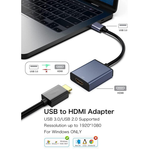 USB to HDMI Adapter - 3.0/2.0 Multi-Monitor Cable 1