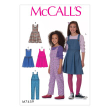 McCalls m?nstre b?rn/pigeres jumpere og overalls