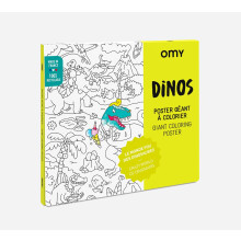 Omy Giant Coloring Poster Dinosaurs 40 x 28 inches Coloring fun for Kids Adults and the Whole Family Dinos of every shape and size