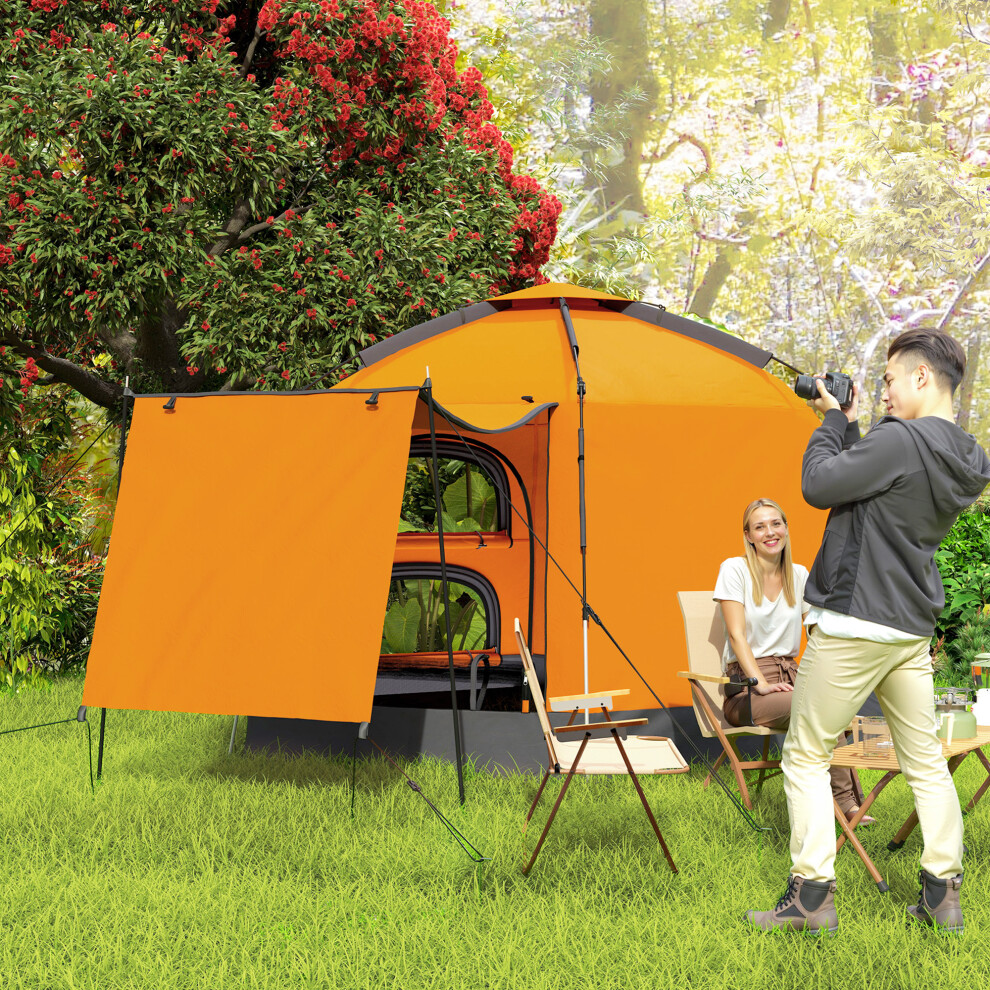 Outsunny 2-4 Person Tent, Instant Pop Up Camping Tent, Orange