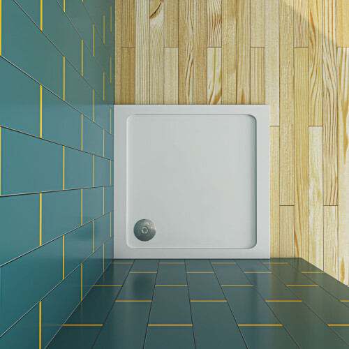 (700×700mm) Slimline Stone Shower Tray Square/Rect +Free Waste 2