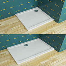 (1200×760mm) Slimline Stone Shower Tray Square/Rect +Free Waste