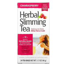 21st CENTURY Herbal Slimming Tea, Cranraspberry, Caffeine Free, 24 Tea Bags, 1.7 oz (48 g)