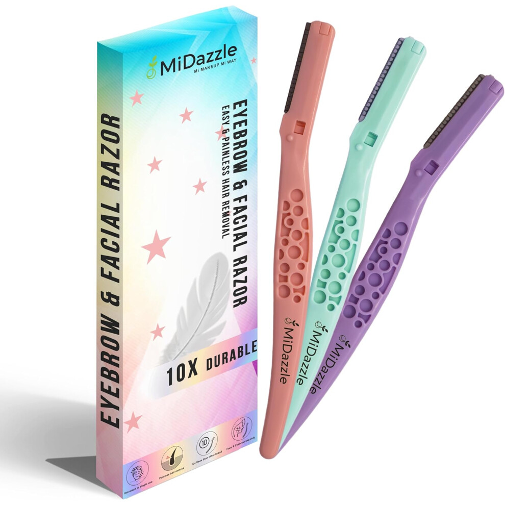 Omidazzle Eyebrow & Facial Razor for Women |Face Razor for Chin, Upper lip, Sideburns, Forehead |Painless, Easy & Instant Hair Removal |Reusable