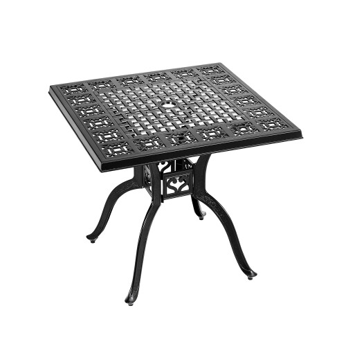 Living And Home Black Cast Aluminum Outdoor Dining Table 2