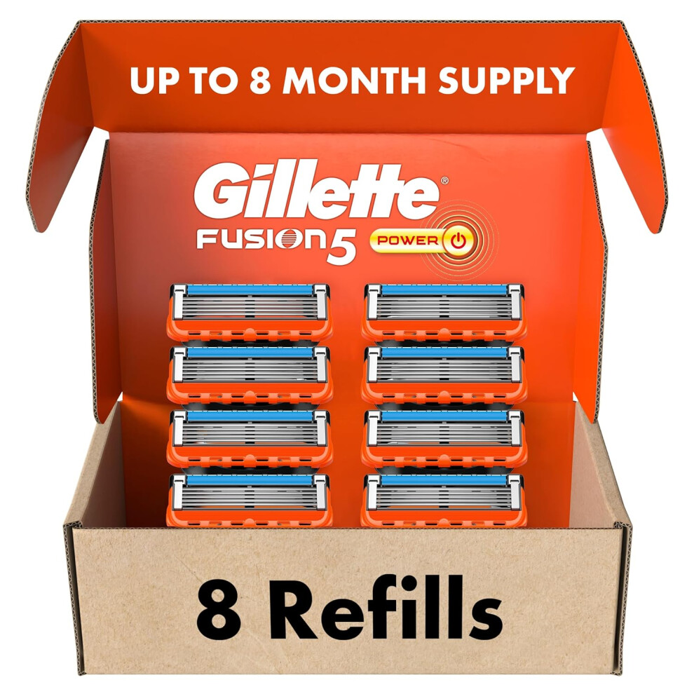 Gillette Fusion5 Power Razor Blade Refills, 8 Count, Lubrastrip for a More Comfortable Shave for Men-image-OPC-PG9WVTG-NEW