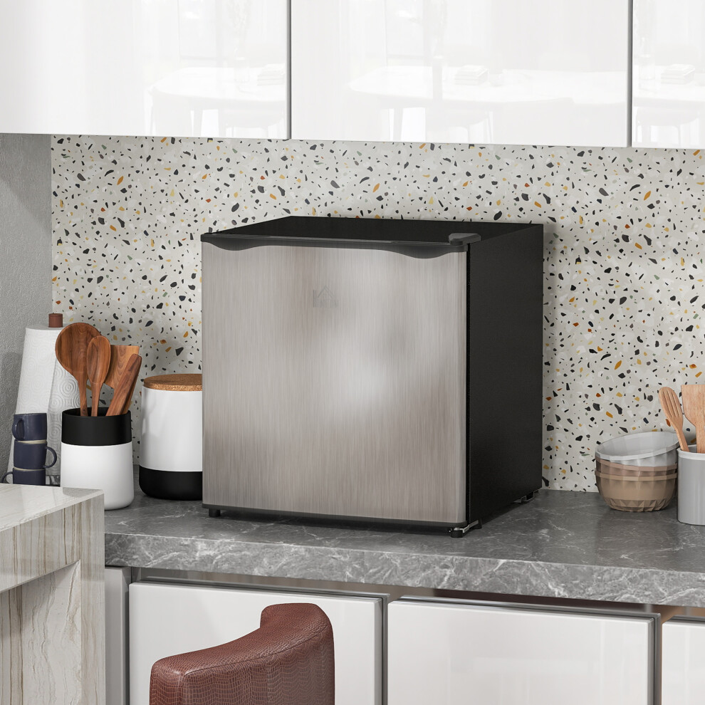 HOMCOM 35L Tabletop Freezer with Adjustable Temperature Wire Shelf Silver