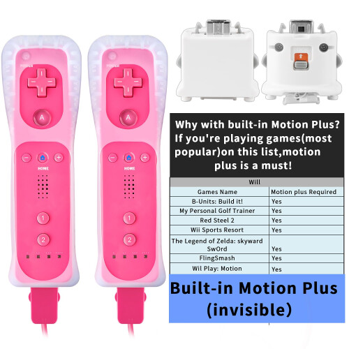 2Pack Motion Plus Wii Remote Controllers with Nunchucks 1