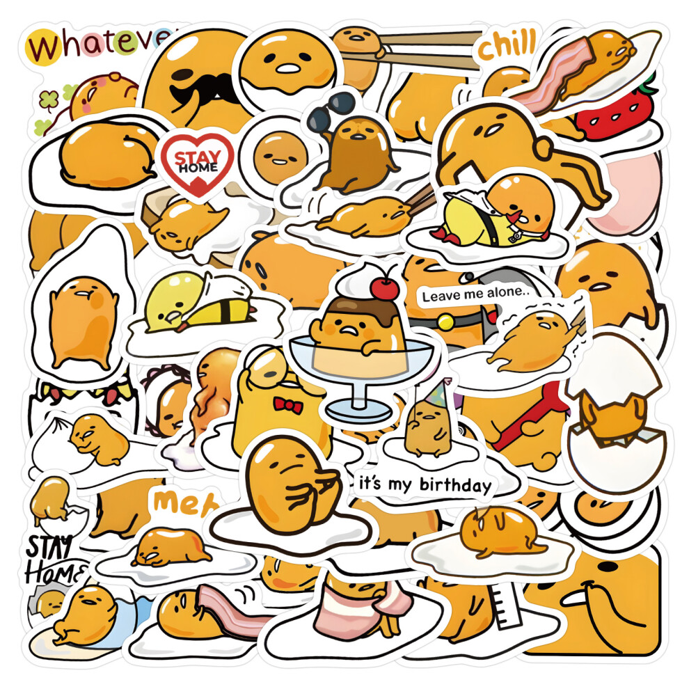 (MULTICOLOR) 60Pcs Cute Gudetama Stickers DIY Stickers Scrapbooking Phone Luggage Skateboard Waterproof Decals