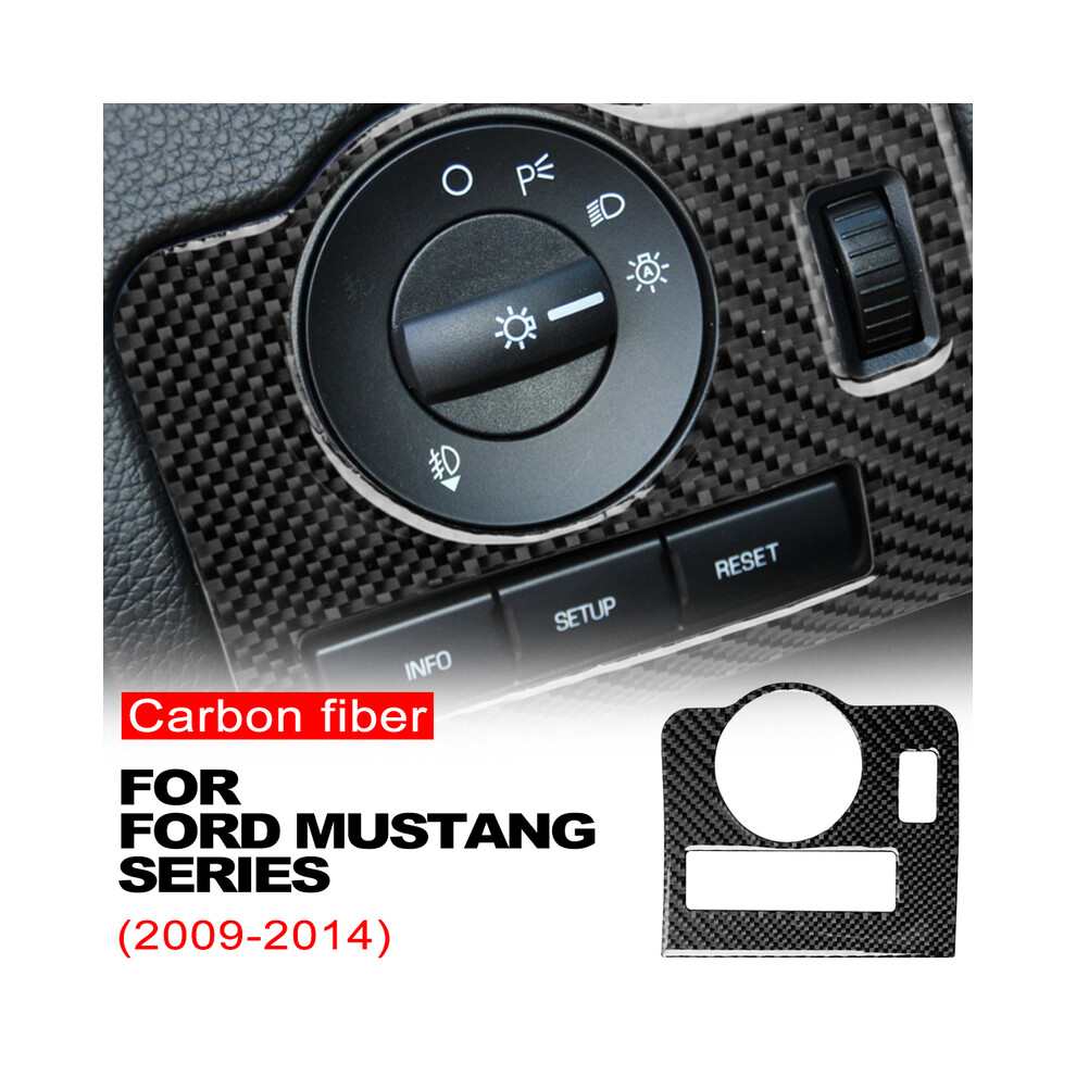 Carbon Fiber Car Headlight Switch Buttons Sticker Interior Trim Cover Compatible For Compatible Ford Mustang 2009 2010 2011 2012 2013 2014 Accessories 9036185773522