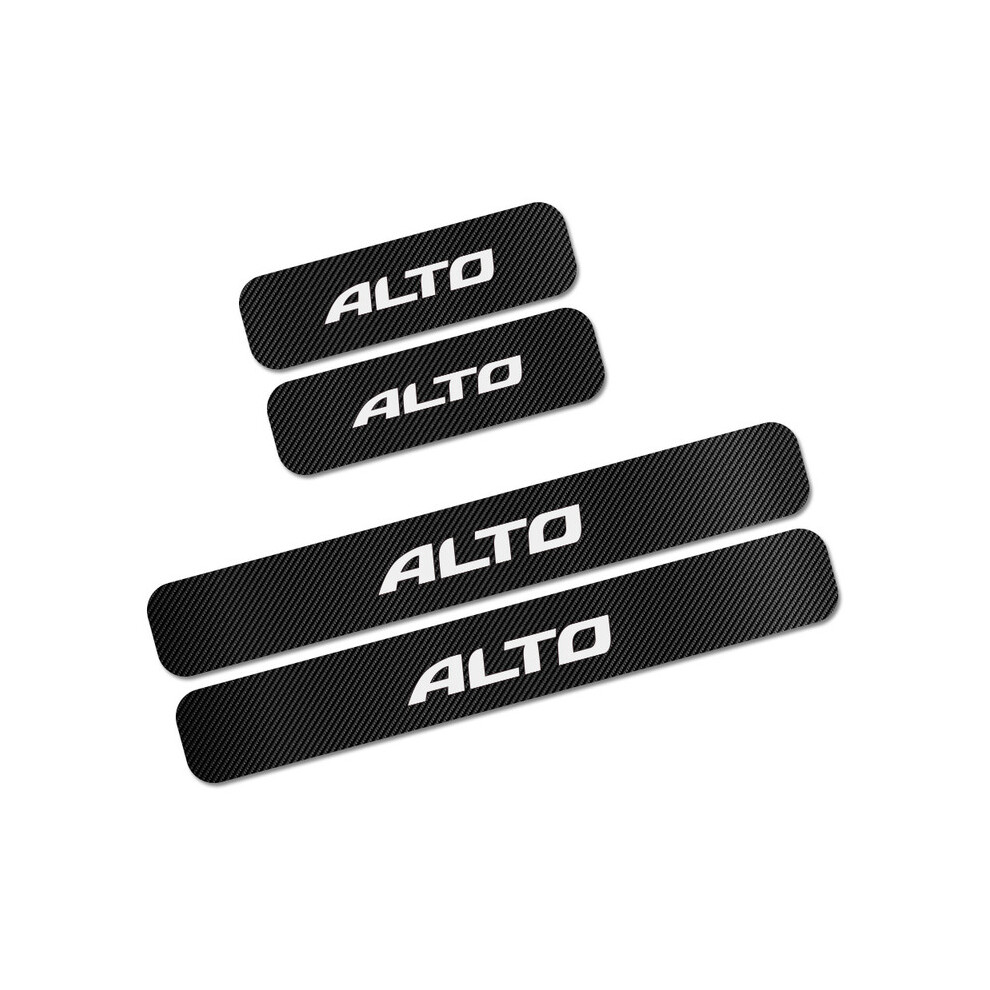Compatible For Suzuki Alto 4Pcs Car Door Threshold Scuff Plate Guards Stickers Auto Carbon Fiber Scratch Protector Car Tuning Accessories 9036185774345