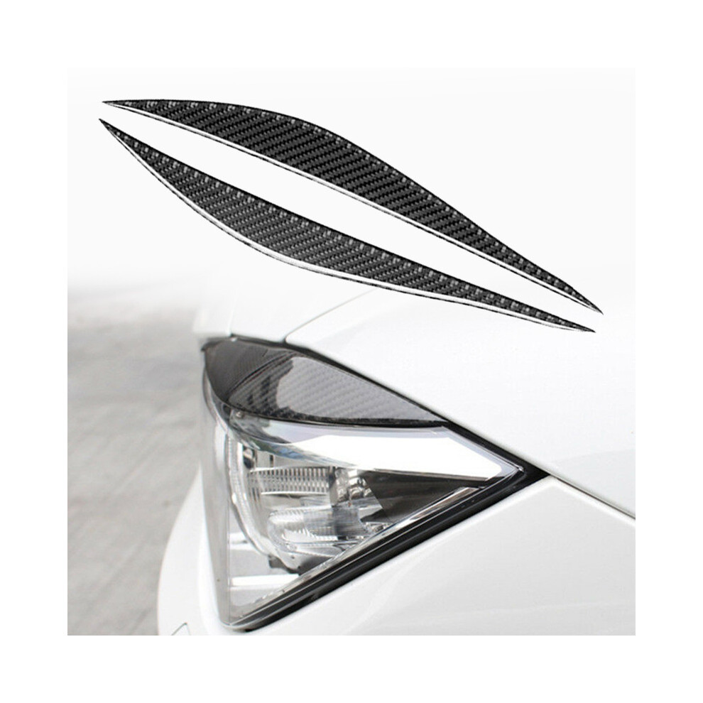 1Pair Eyebrow Headlights Eyelid Compatible For 3 F36, F30, 320I, 325I, 2013-2017 Headlamps Carbon Fiber Decor Accessories Black 9036185773881