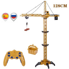 New 2025 Upgraded Version Remote Control Construction Crane 6CH 680 Rotation Lift Model 128CM 2.4G RC Tower Crane Toy For Kids maxp